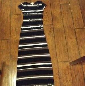Woman stripped maxi dress